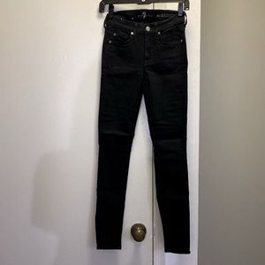 7 For All Mankind ‘The Skinny’ Mid Rise Jeans - 24 - Black